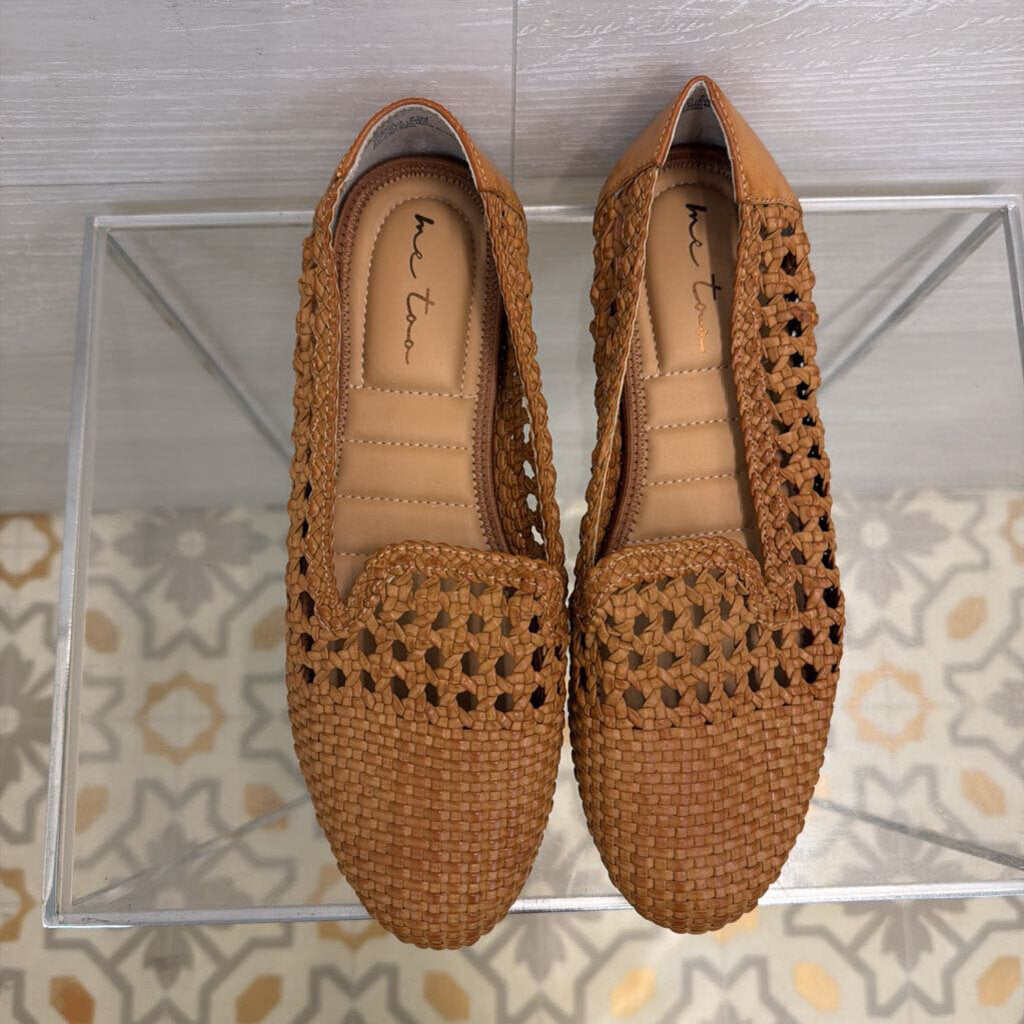 Me Too Brown Woven Leather Slip On Loafers 8.5