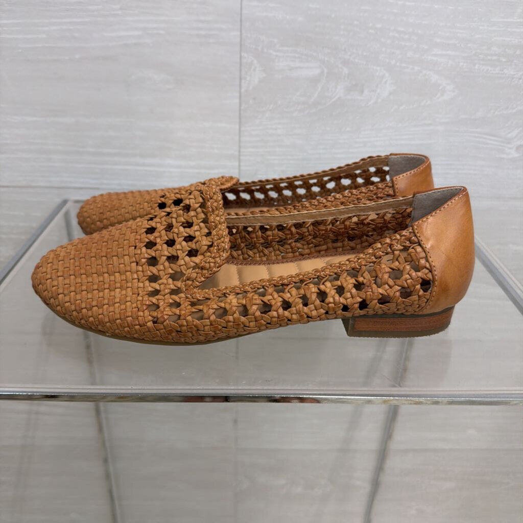 Me Too Brown Woven Leather Slip On Loafers 8.5