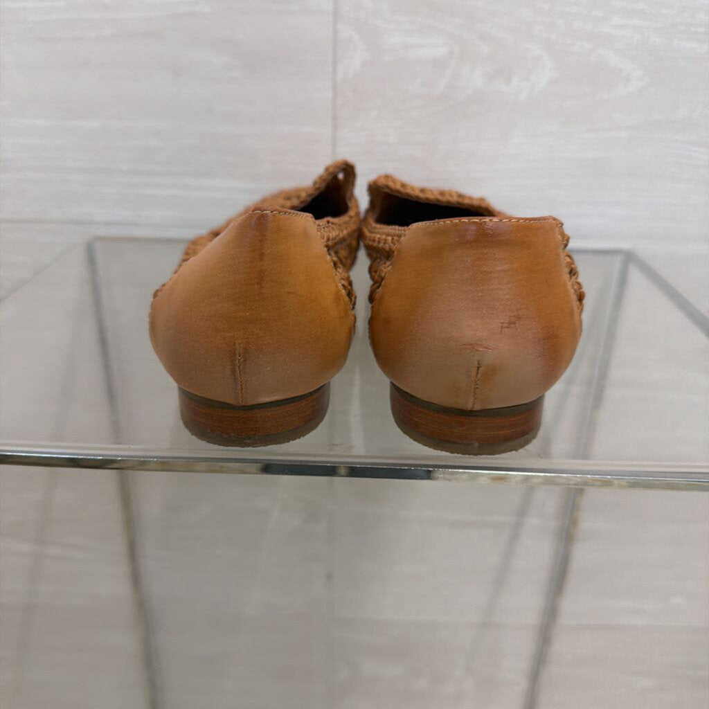 Me Too Brown Woven Leather Slip On Loafers 8.5