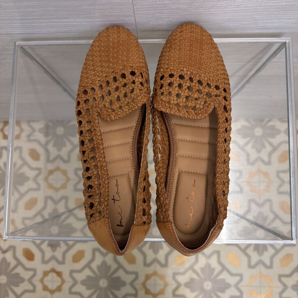 Me Too Brown Woven Leather Slip On Loafers 8.5