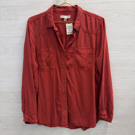 Alexander Jordan Red Long Sleeve Button Down Top Large