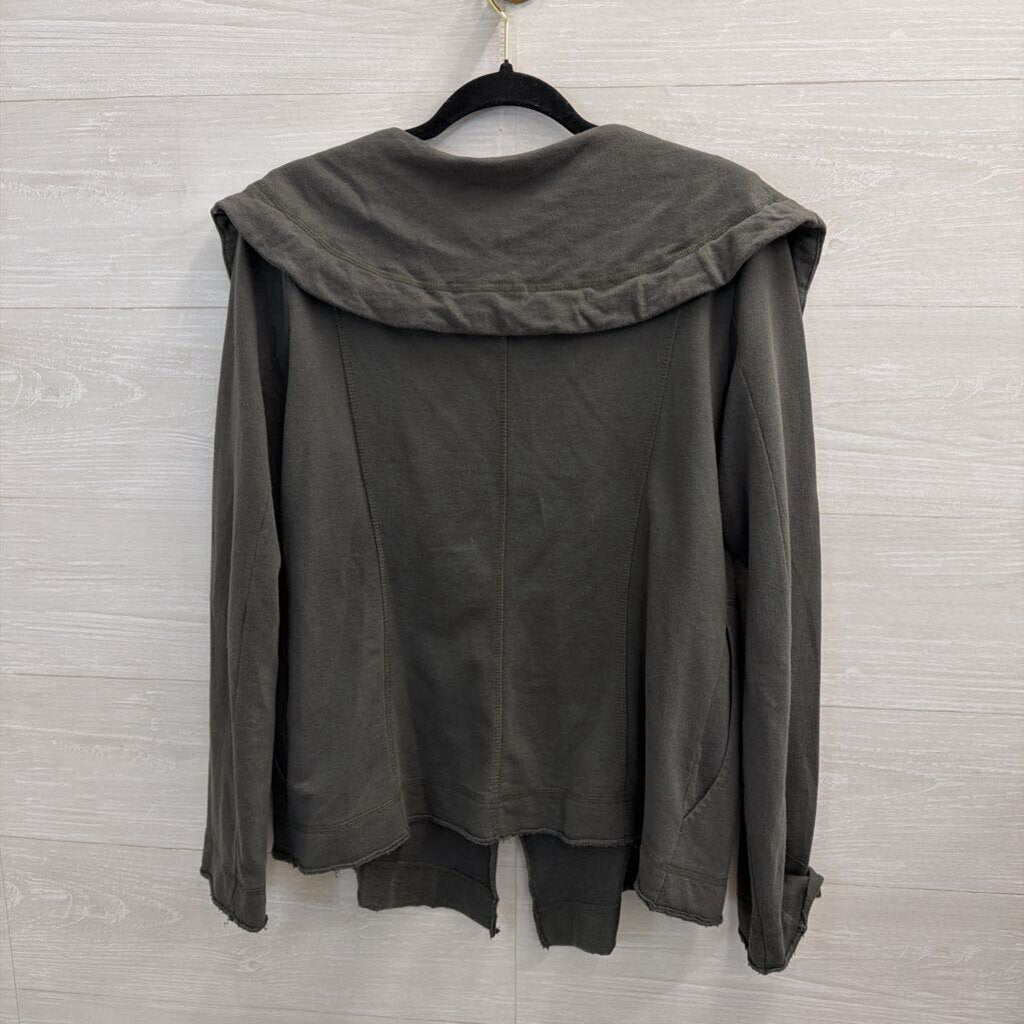 Lucky Brand Green Long Sleeve Button Front Top Large