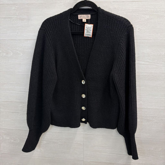 Philosophy Soft Black Knit Rhinestone Button Cardigan Large