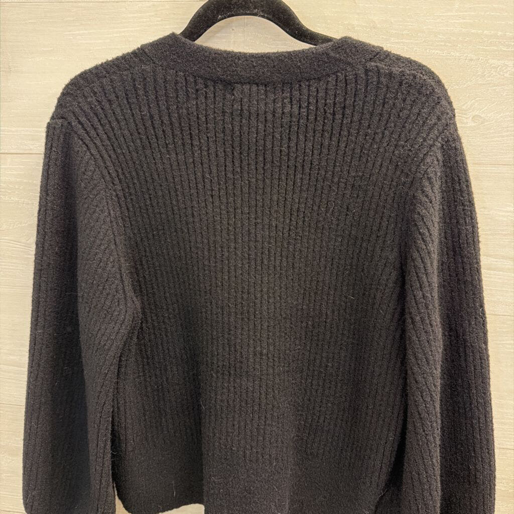 Philosophy Soft Black Knit Rhinestone Button Cardigan Large