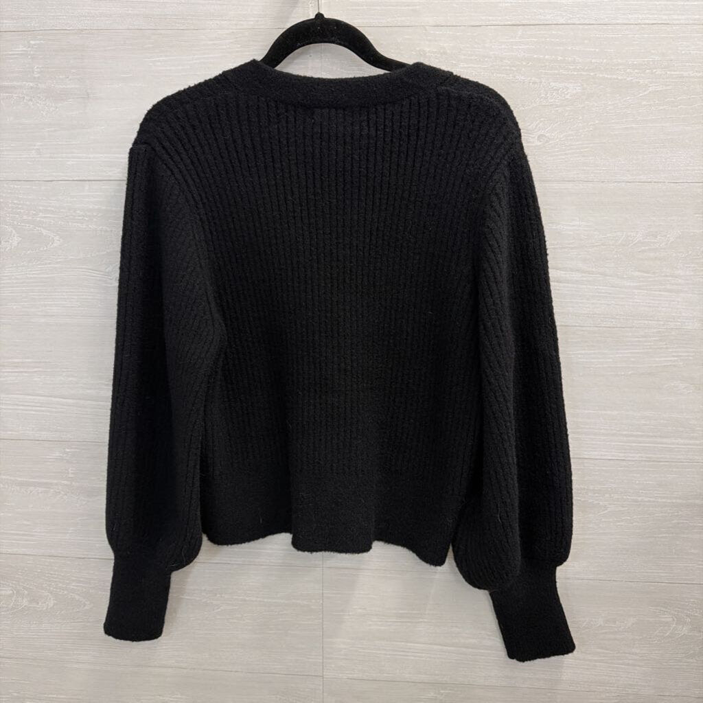 Philosophy Soft Black Knit Rhinestone Button Cardigan Large
