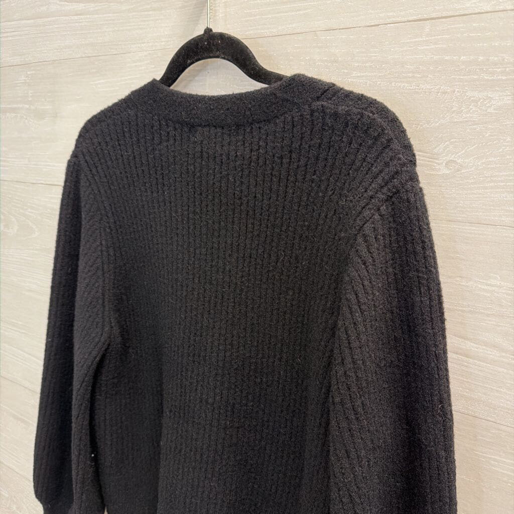 Philosophy Soft Black Knit Rhinestone Button Cardigan Large