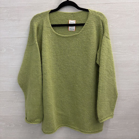 Green Knit Long Sleeve Sweater Top Large
