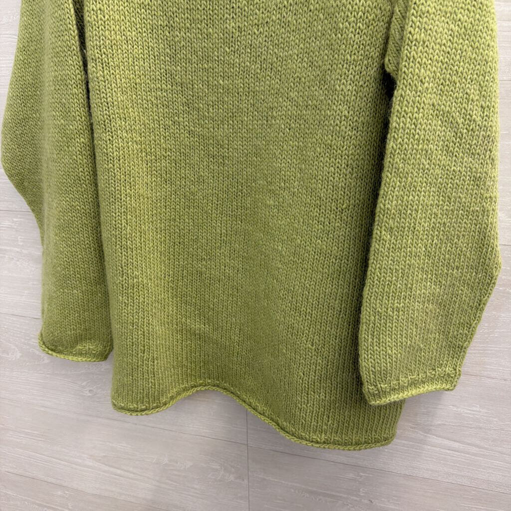 Green Knit Long Sleeve Sweater Top Large