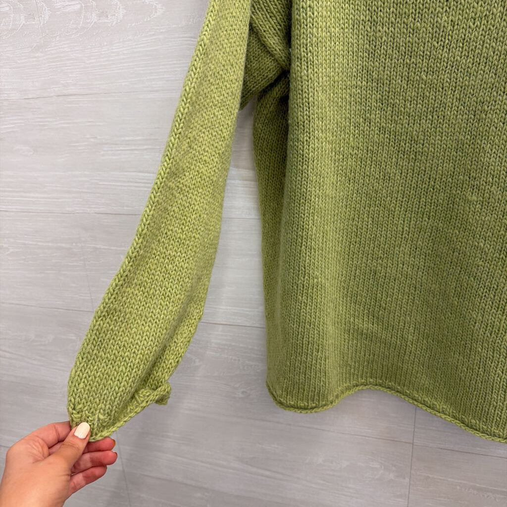Green Knit Long Sleeve Sweater Top Large