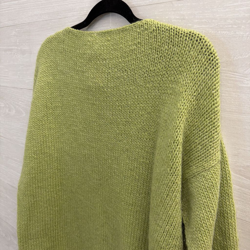 Green Knit Long Sleeve Sweater Top Large