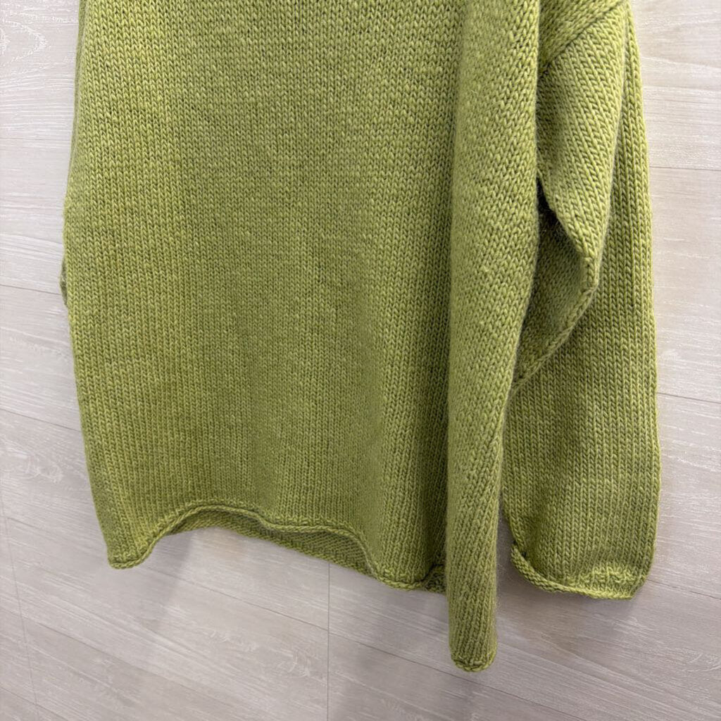Green Knit Long Sleeve Sweater Top Large