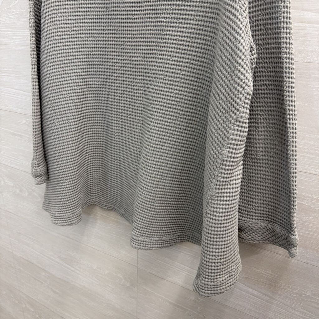 Focus Casual Life Grey Textured Front Button Long Sleeve Top Extra Large