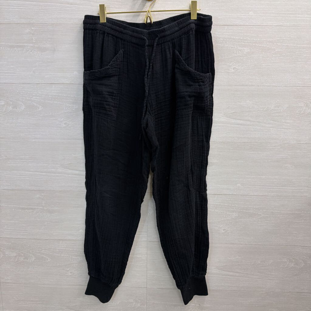 Michael Stars Black Textured Pull On Jogger Pants Medium