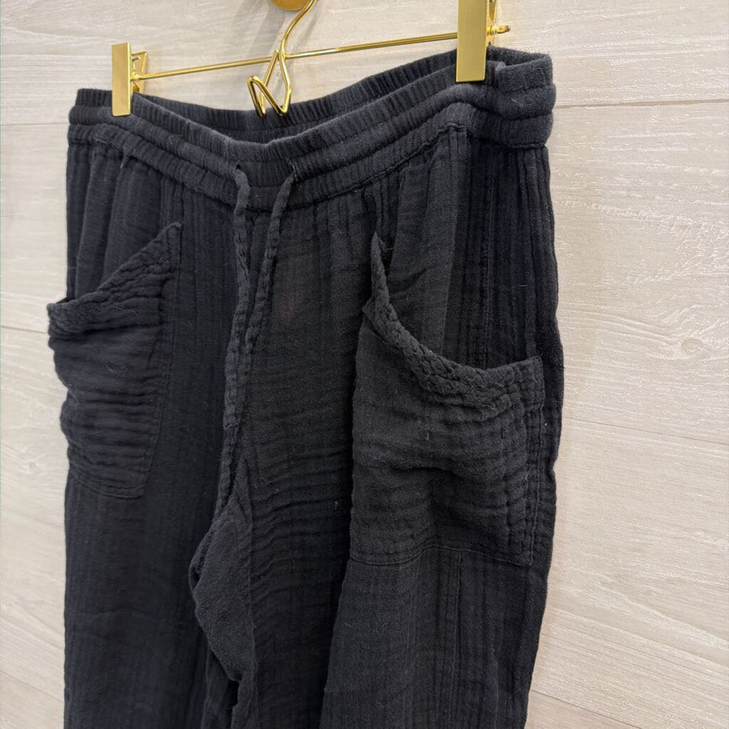 Michael Stars Black Textured Pull On Jogger Pants Medium