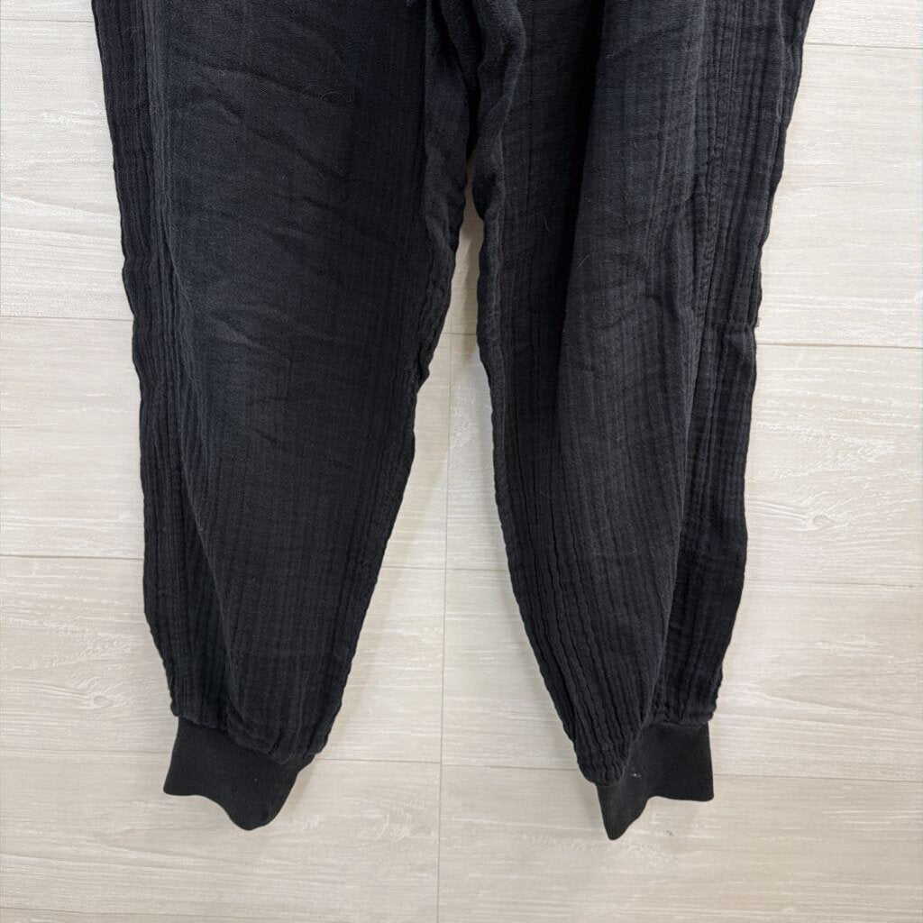 Michael Stars Black Textured Pull On Jogger Pants Medium