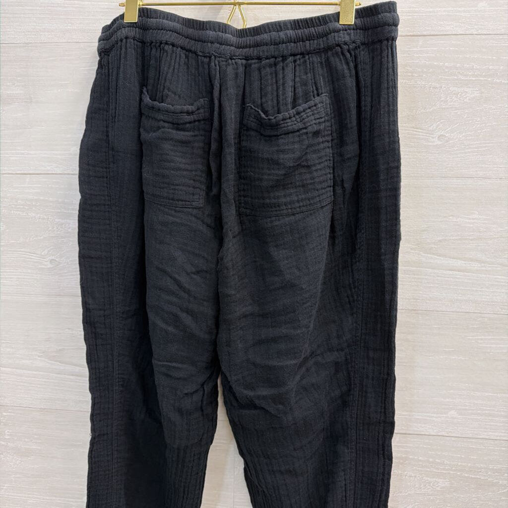 Michael Stars Black Textured Pull On Jogger Pants Medium