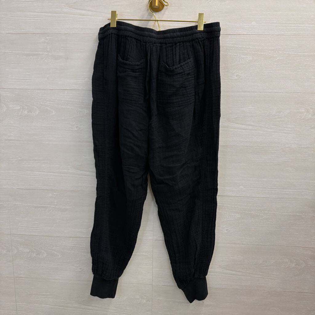 Michael Stars Black Textured Pull On Jogger Pants Medium