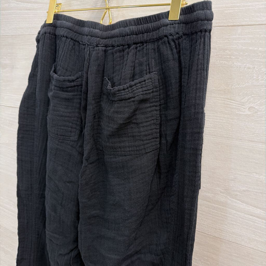 Michael Stars Black Textured Pull On Jogger Pants Medium