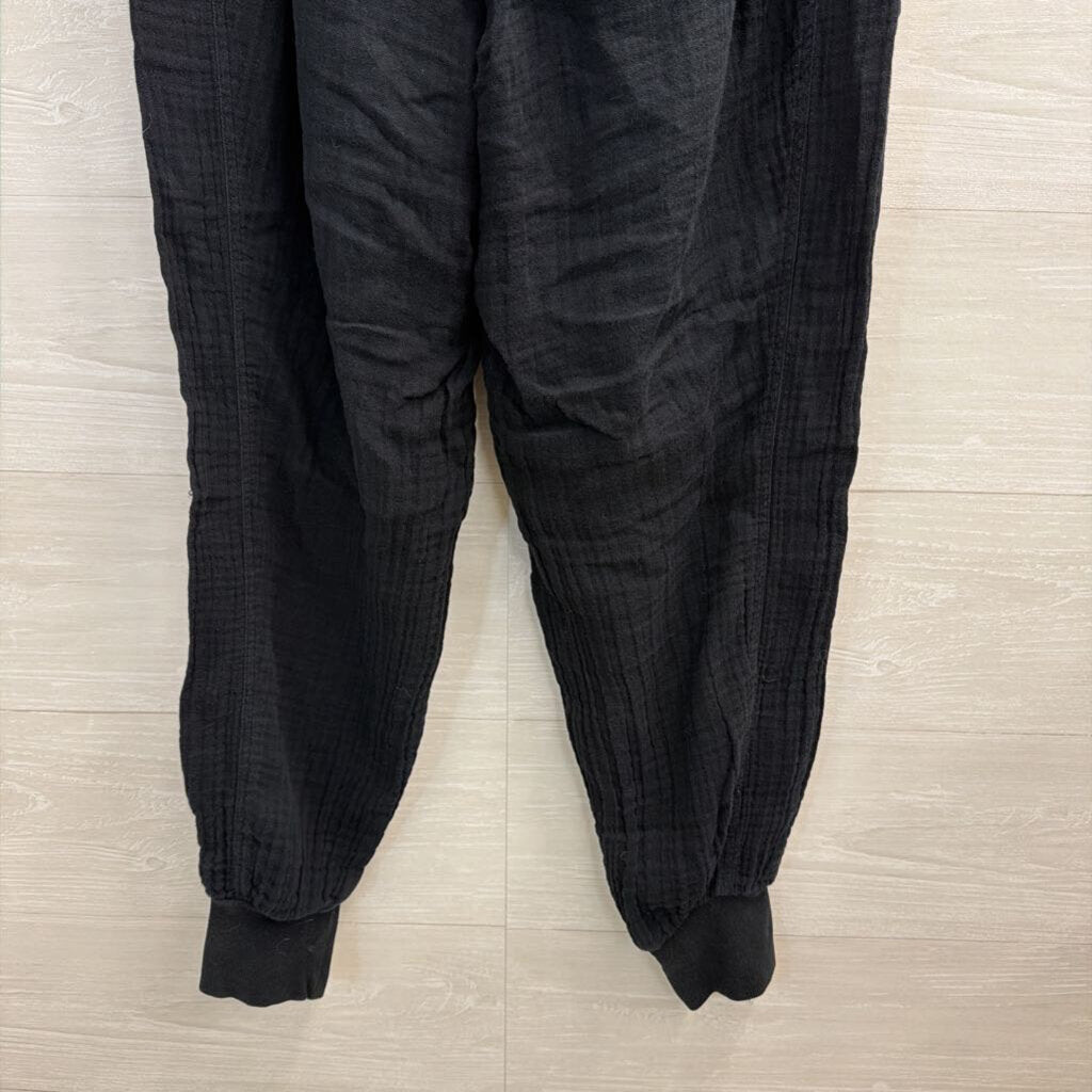 Michael Stars Black Textured Pull On Jogger Pants Medium