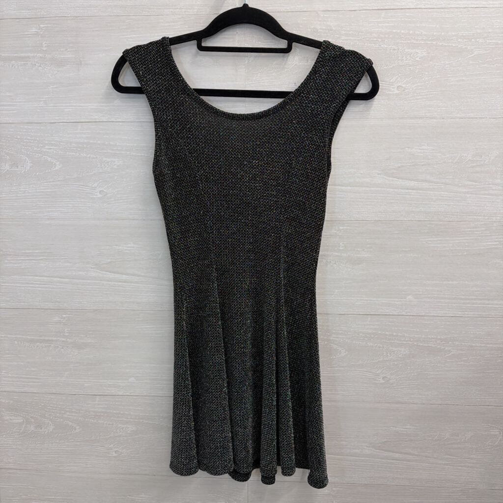 Deb Black/ Silver Shimmer Sleeveless Mini Dress Small