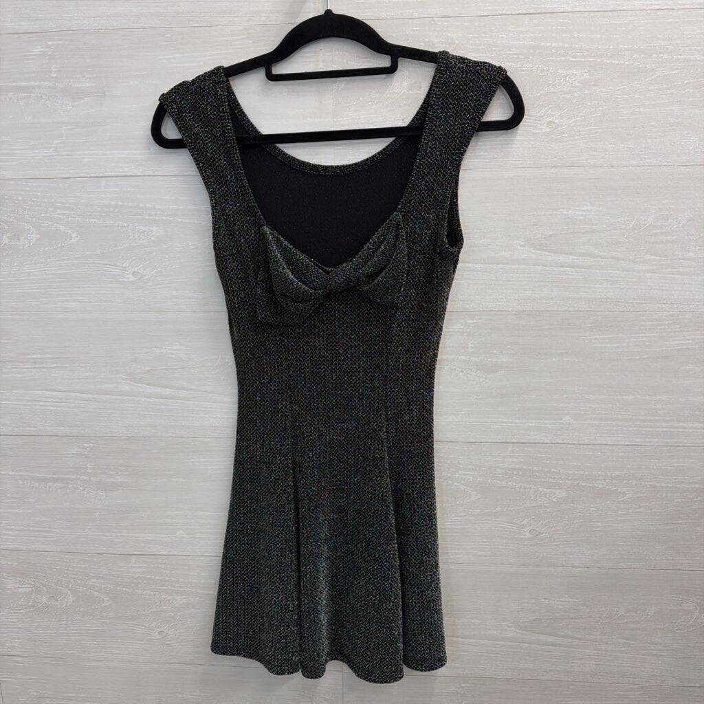 Deb Black/ Silver Shimmer Sleeveless Mini Dress Small