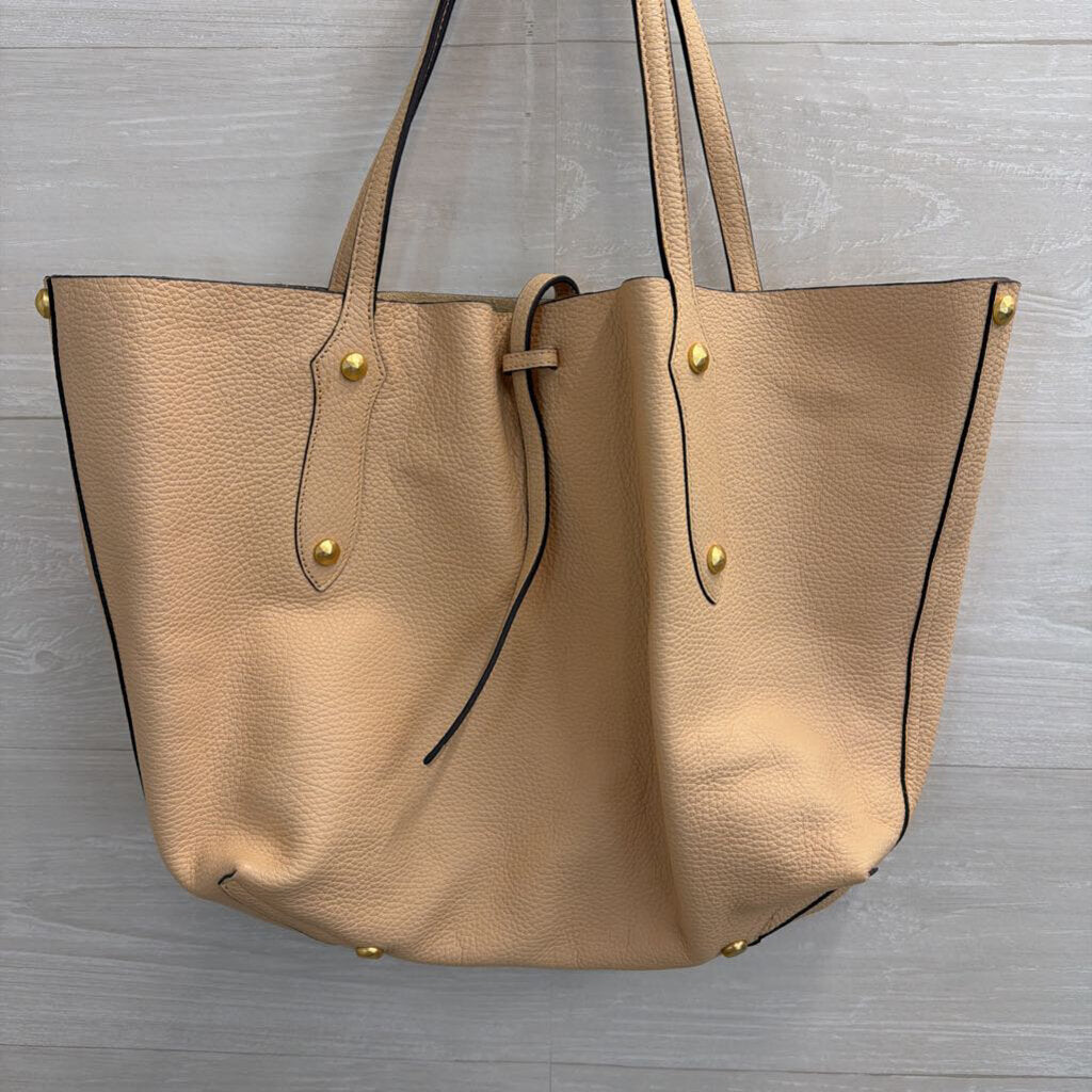 Annabel Ingall Pink Pebbled Leather Shoulder Tote Purse