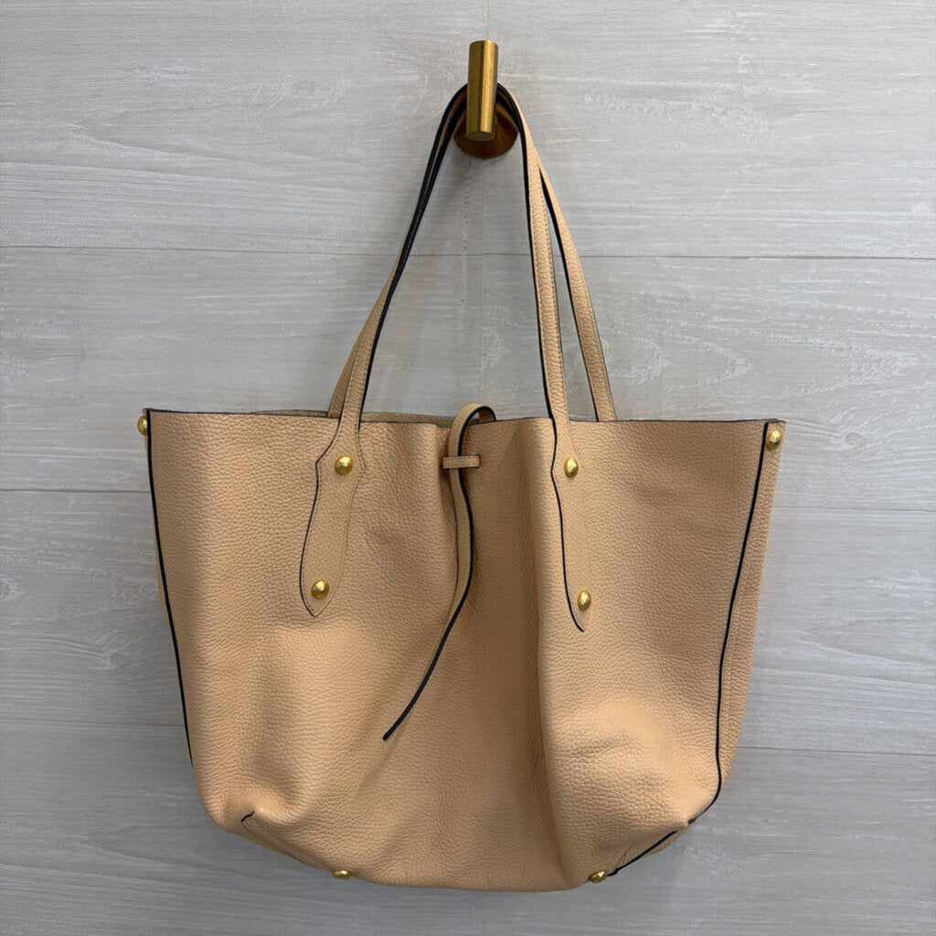 Annabel Ingall Pink Pebbled Leather Shoulder Tote Purse