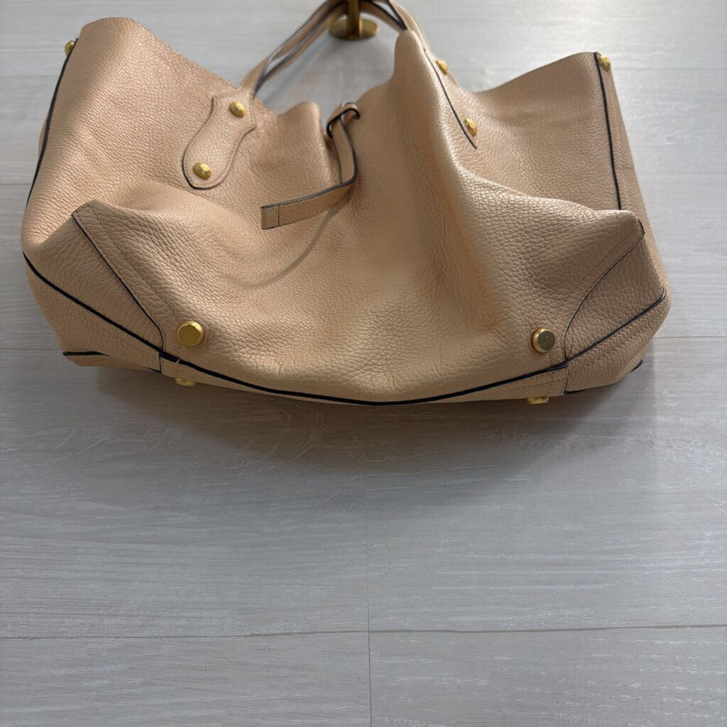 Annabel Ingall Pink Pebbled Leather Shoulder Tote Purse