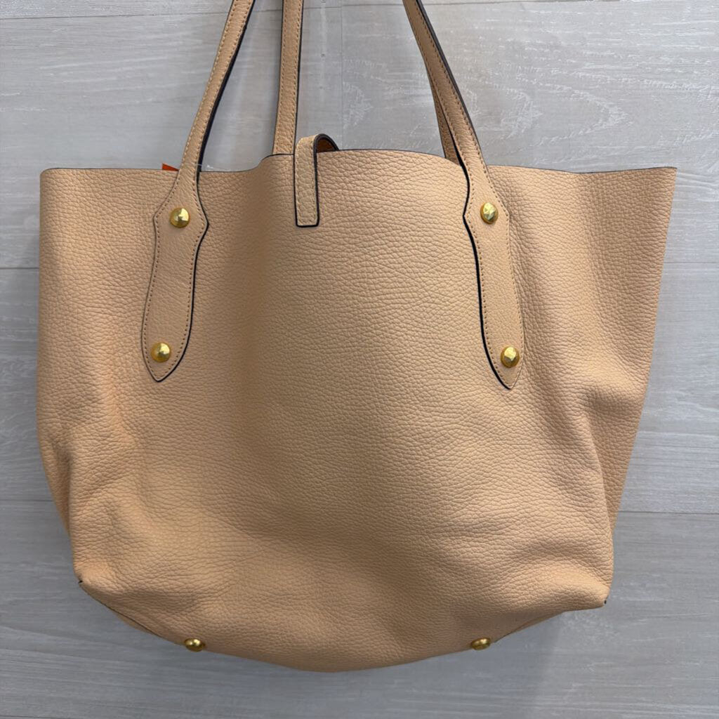 Annabel Ingall Pink Pebbled Leather Shoulder Tote Purse