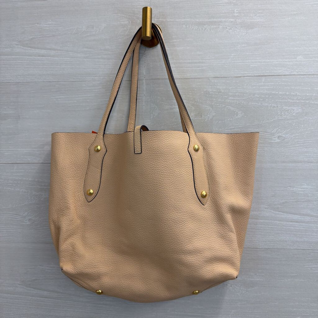 Annabel Ingall Pink Pebbled Leather Shoulder Tote Purse
