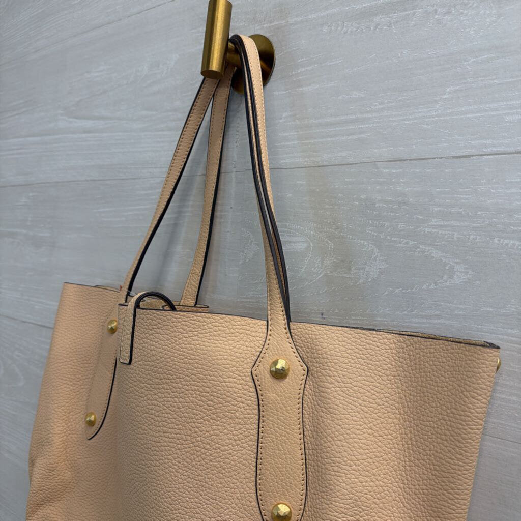 Annabel Ingall Pink Pebbled Leather Shoulder Tote Purse