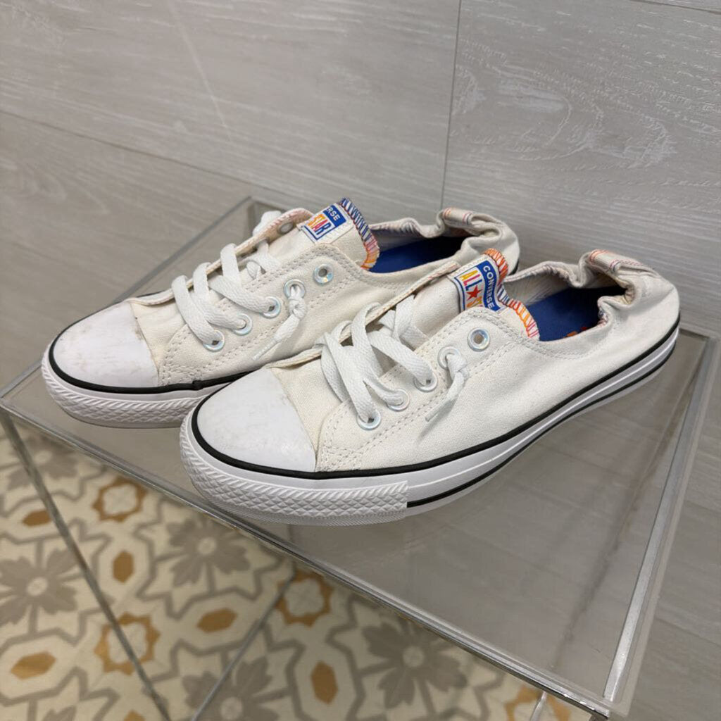 Converse All Star White/ Multi Stitch Shoreline Slip On Sneakers 11