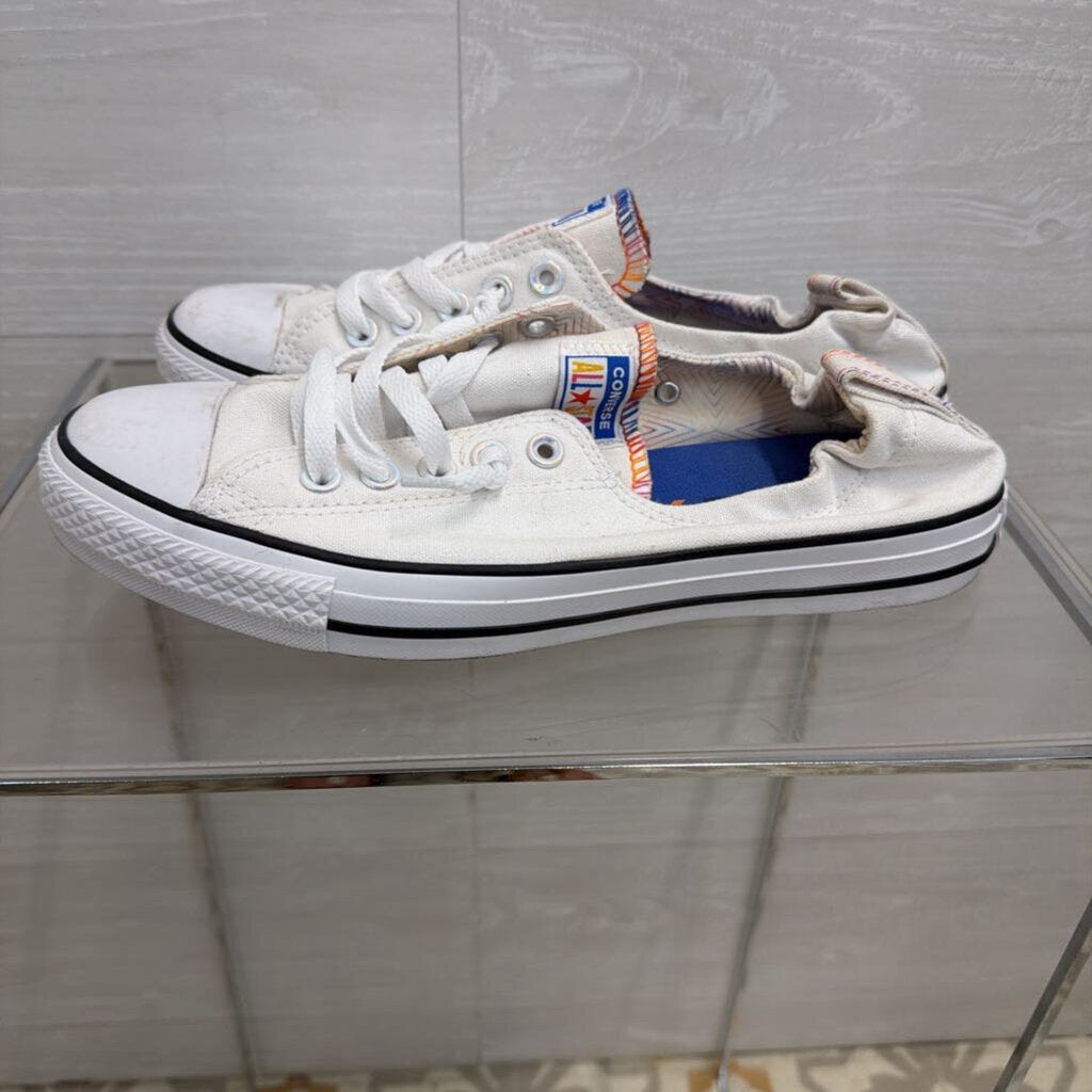 Converse All Star White/ Multi Stitch Shoreline Slip On Sneakers 11