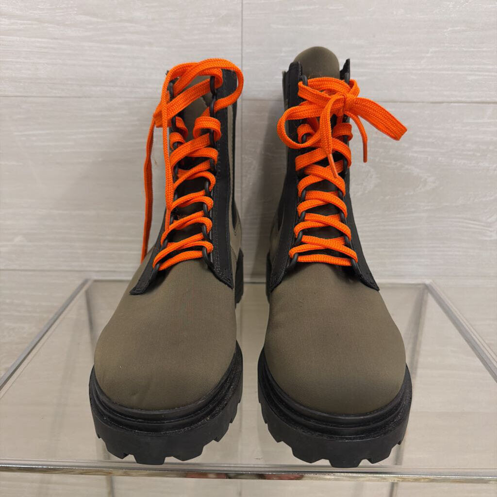 OTBT Green/ Orange Laces Commander Combat Hiking Boots 7