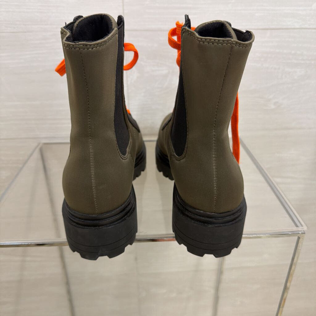 OTBT Green/ Orange Laces Commander Combat Hiking Boots 7