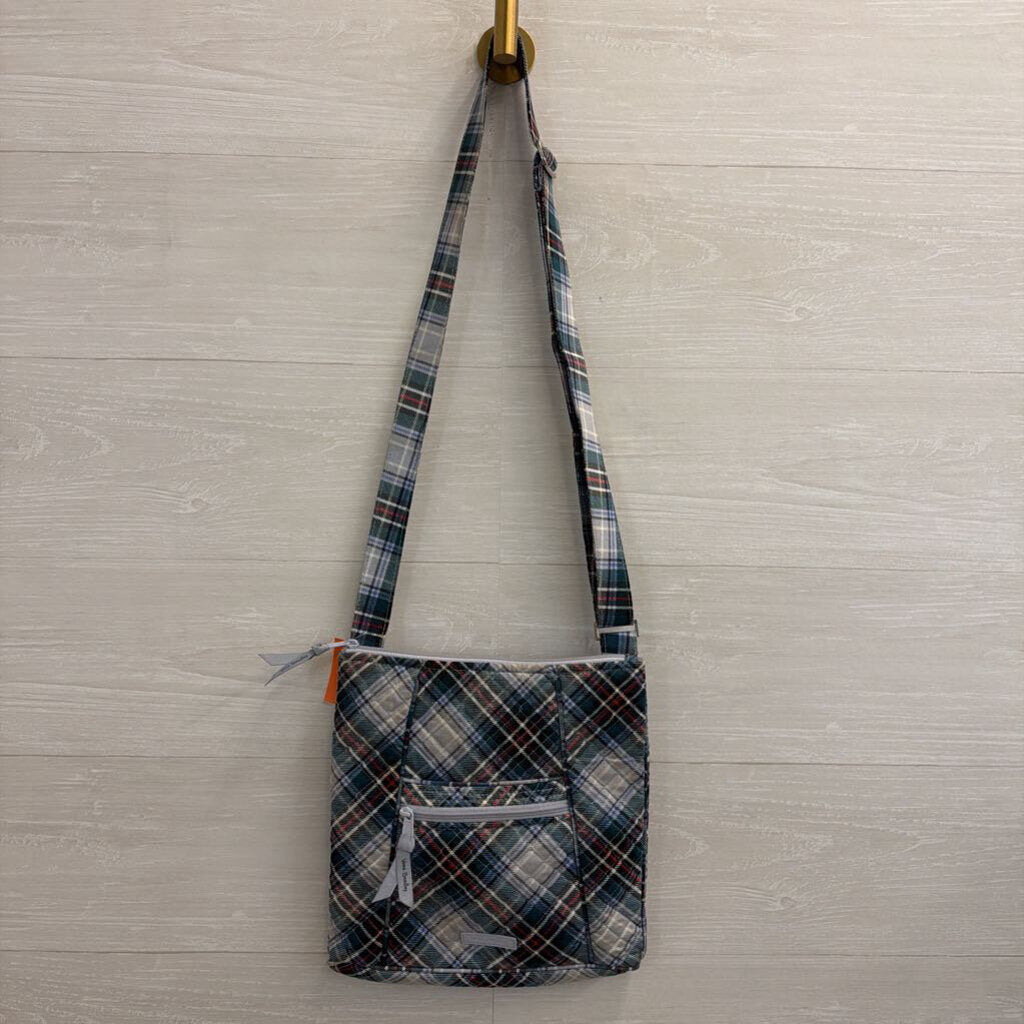 Vera Bradley Blue/ Multi Plaid Quilted Crossbody Purse