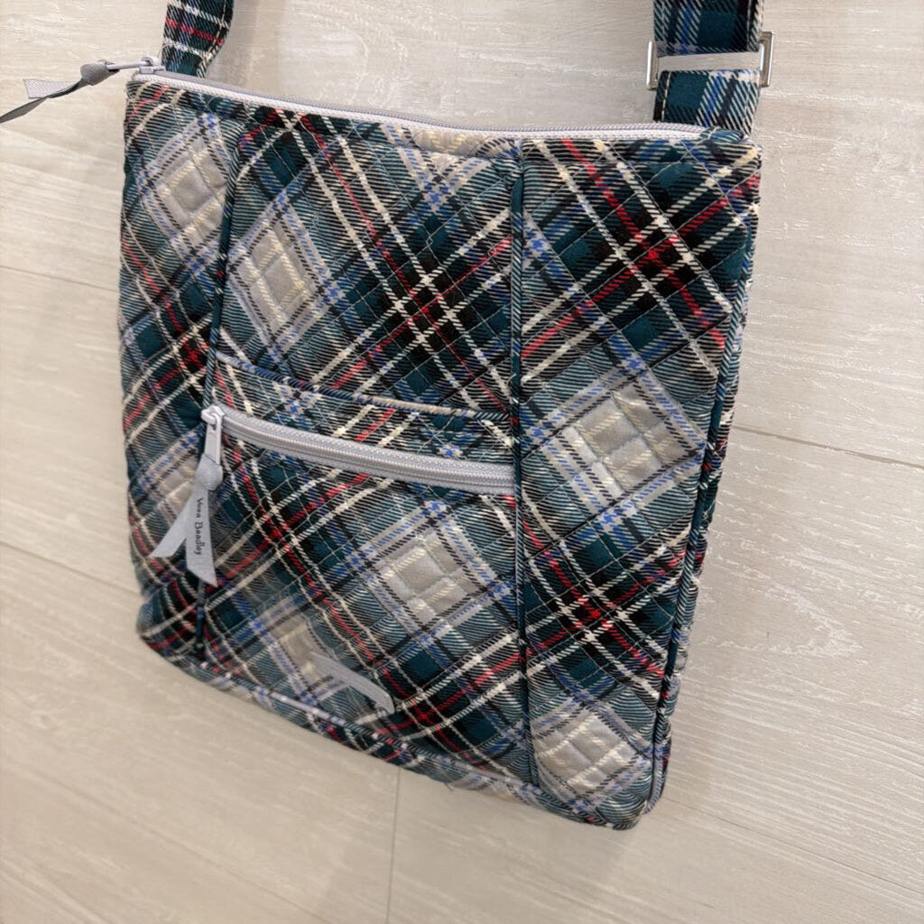 Vera Bradley Blue/ Multi Plaid Quilted Crossbody Purse