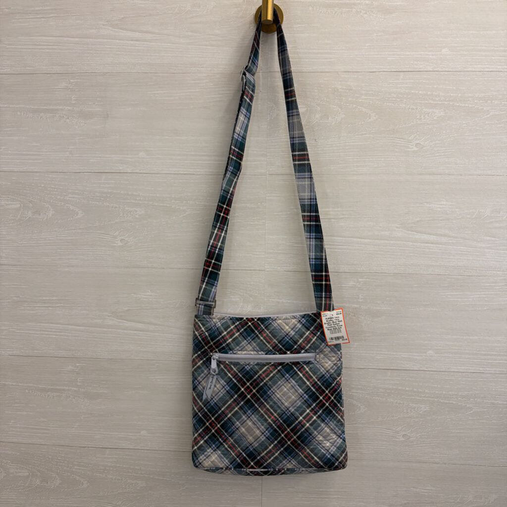 Vera Bradley Blue/ Multi Plaid Quilted Crossbody Purse