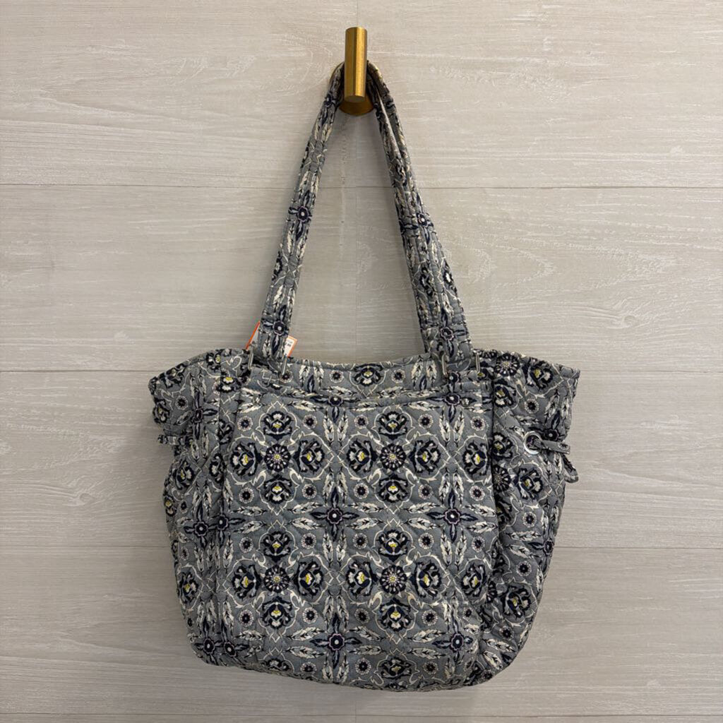 Vera Bradley Grey/ Blue Print Shoulder Purse