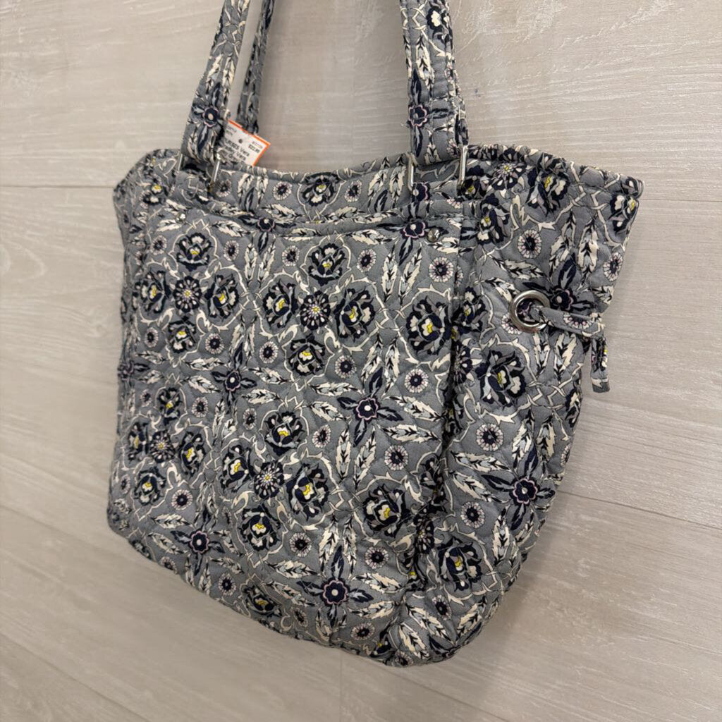 Vera Bradley Grey/ Blue Print Shoulder Purse