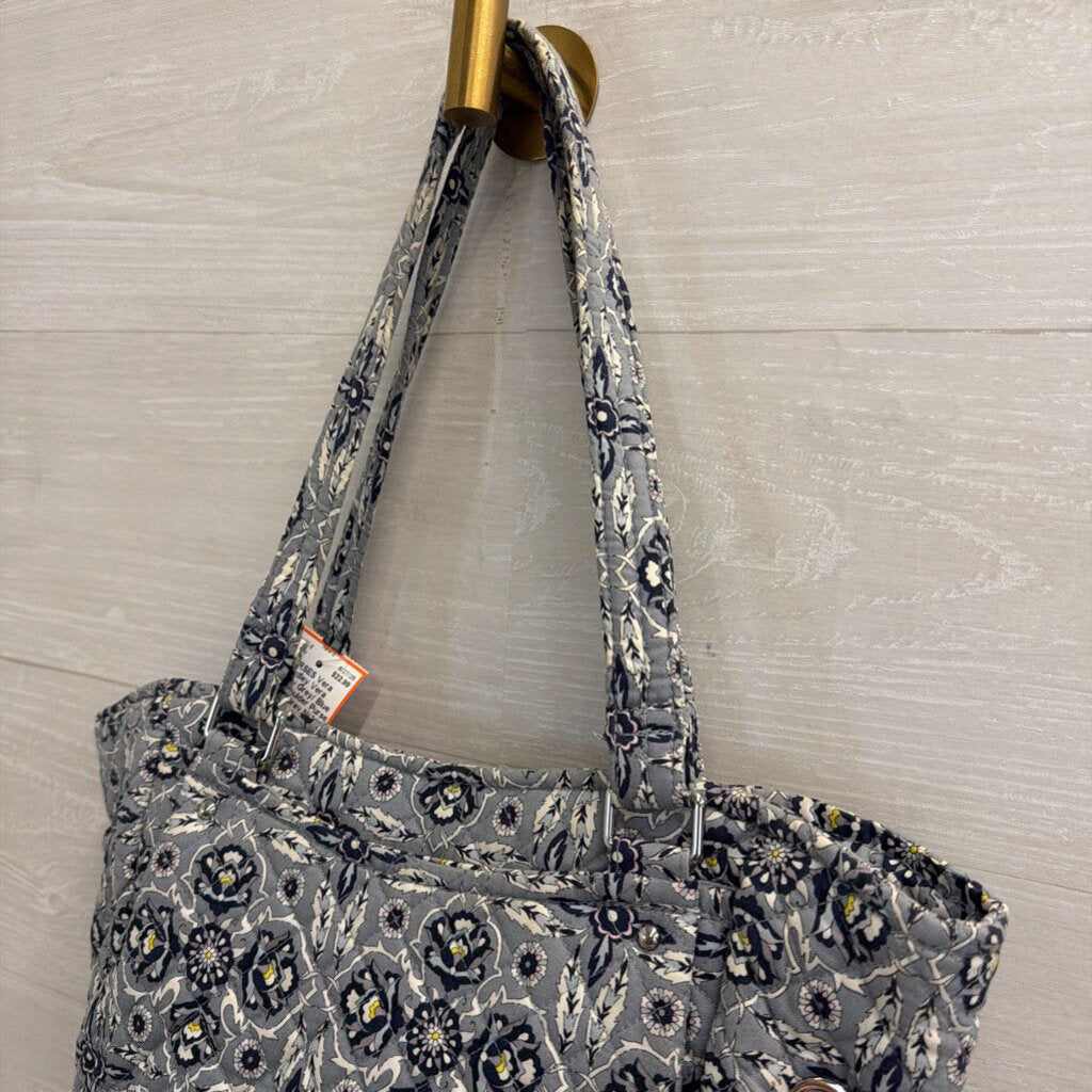 Vera Bradley Grey/ Blue Print Shoulder Purse