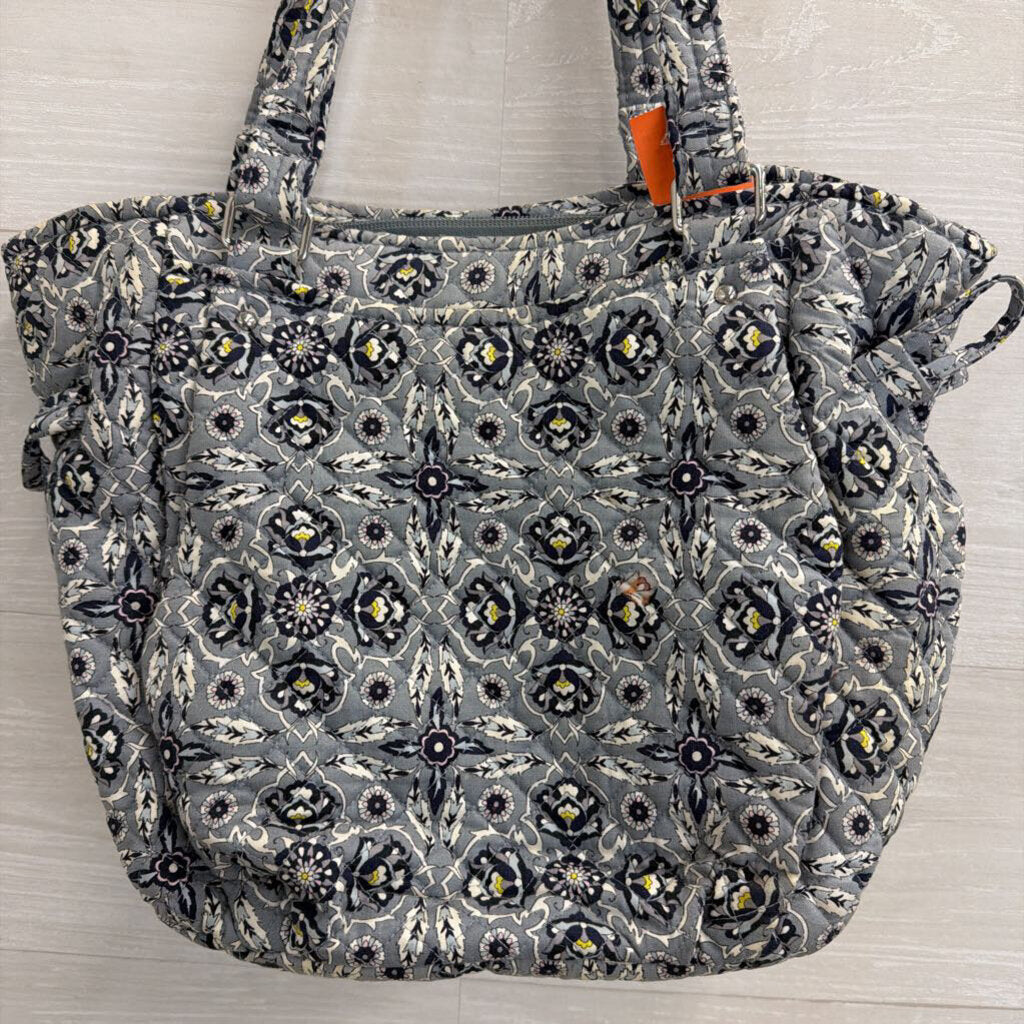 Vera Bradley Grey/ Blue Print Shoulder Purse