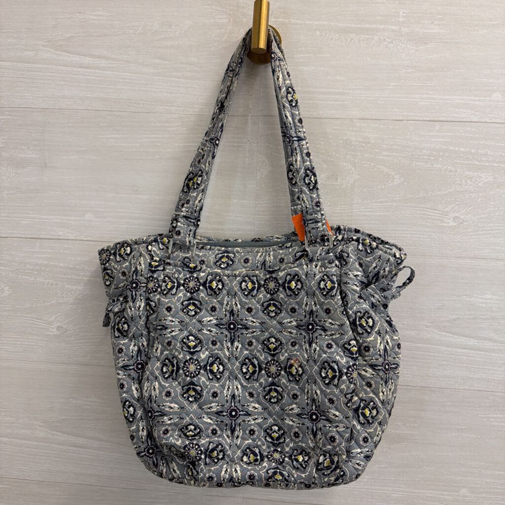 Vera Bradley Grey/ Blue Print Shoulder Purse