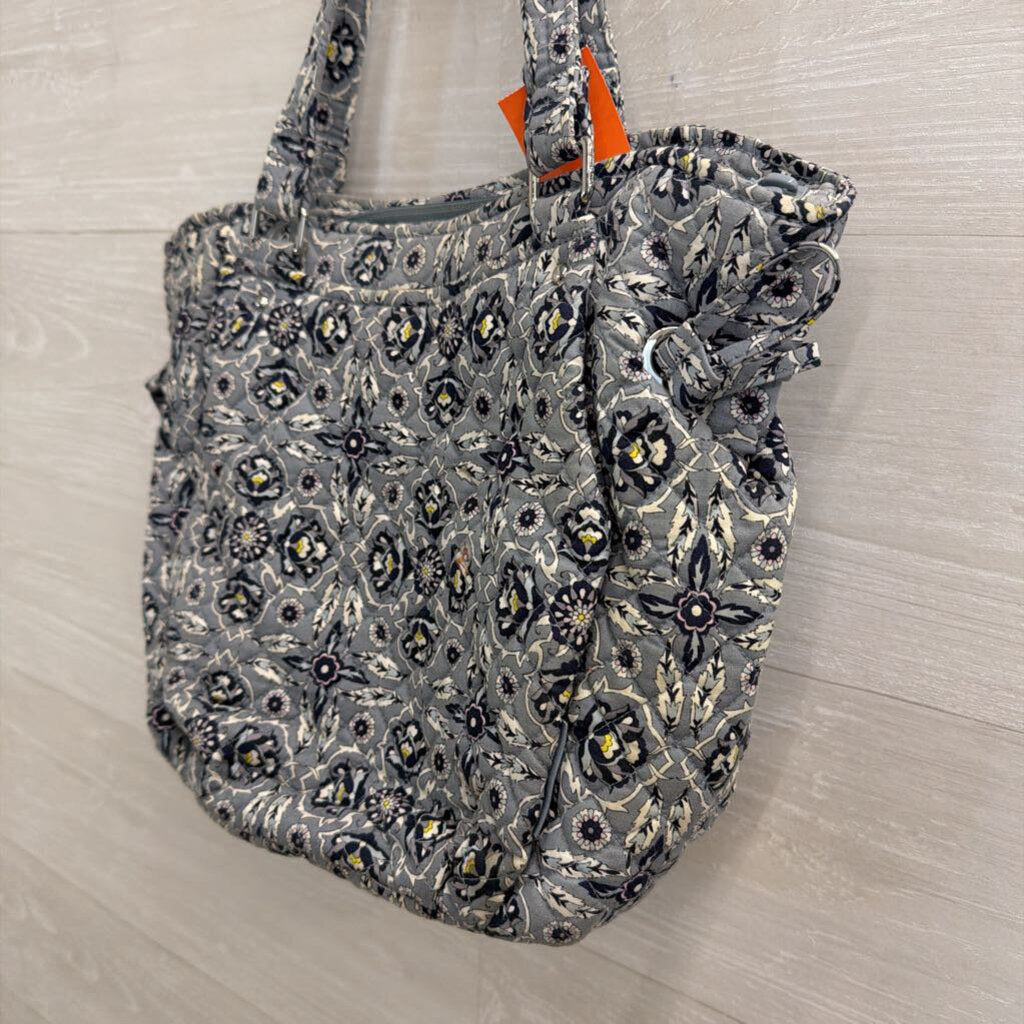 Vera Bradley Grey/ Blue Print Shoulder Purse