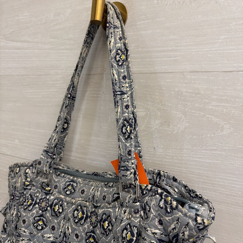 Vera Bradley Grey/ Blue Print Shoulder Purse