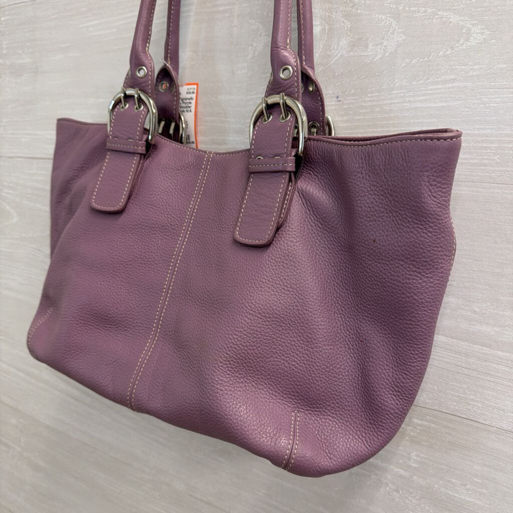 Tignanello Purple Leather Shoulder Purse