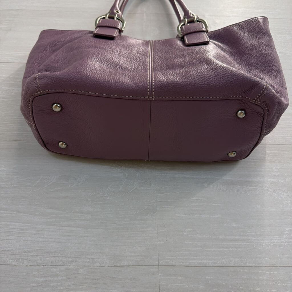 Tignanello Purple Leather Shoulder Purse