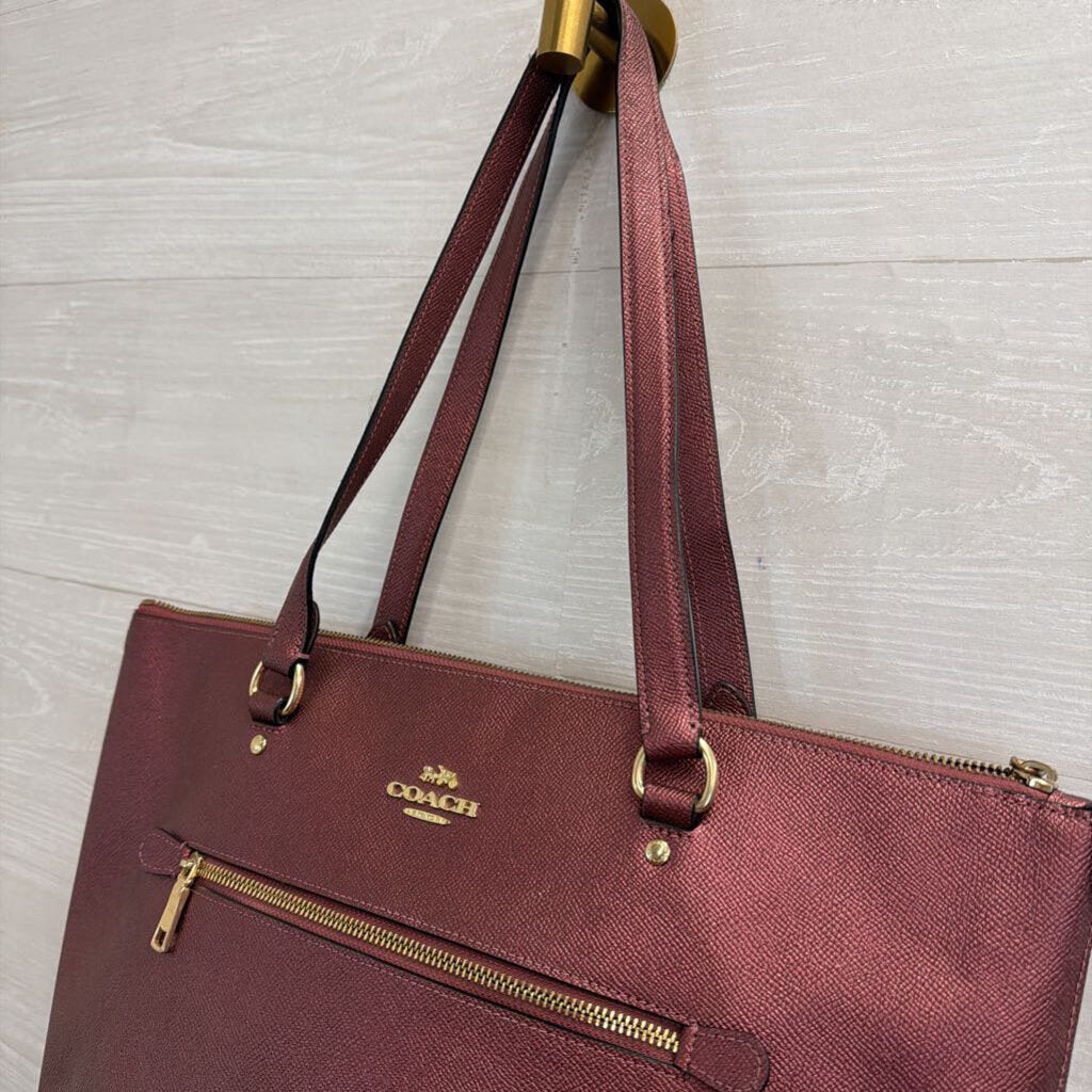 Coach Burgundy Leather Gallery Tote Purse