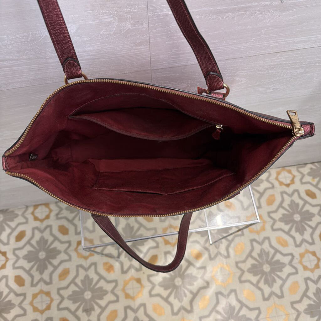 Coach Burgundy Leather Gallery Tote Purse