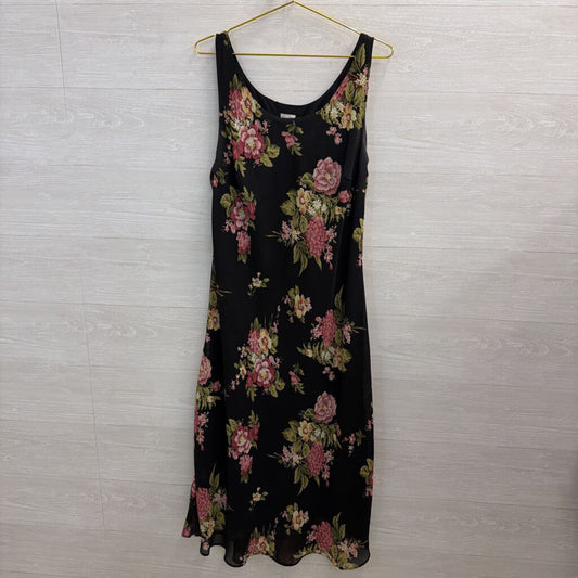 Premier Black/ Pink Floral Print Sleeveless Maxi Dress Extra Large